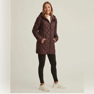 Rw&co long hooded packable jacket